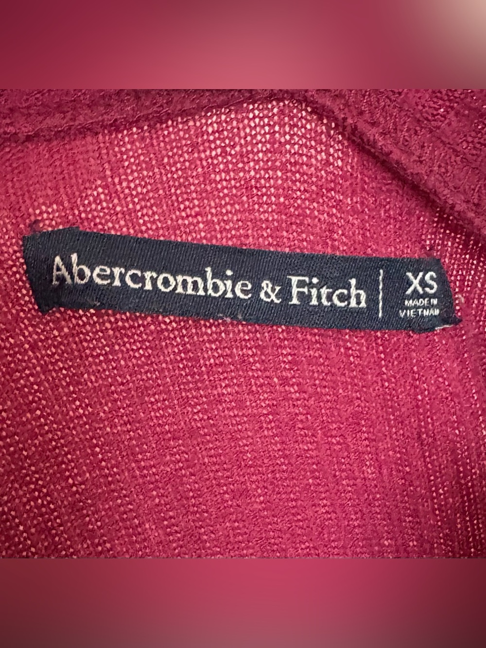 Abercrombie & Fitch Off-Shoulder Raspberry Tie-Front Sweater - Picture 4 of 4